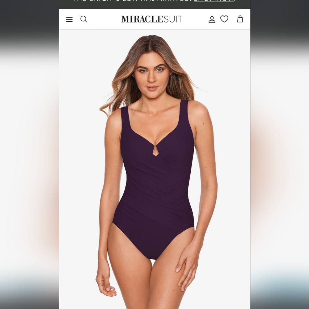 Miraclesuit Purple and Black Swirl One-Piece Swimsuit